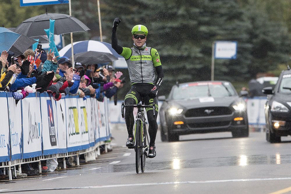 Lasse-Norman Hansen (Cannondale-Garmin) wins a confusing stage 5 in Alberta.