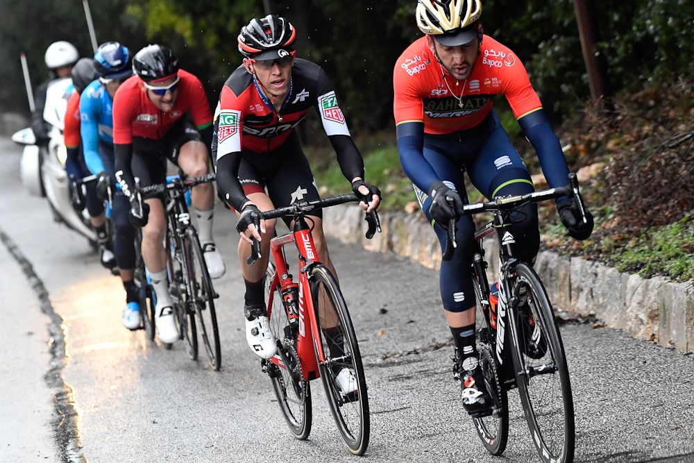 Dylan Teuns (BMC) and Gorka Izaguirre (Bahrain - Merida)