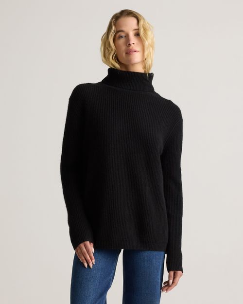 Mongolian Cashmere Fisherman Turtleneck Sweater