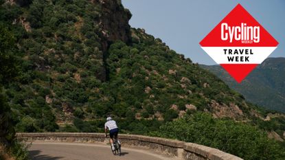 Image shows a rider on a cycling holiday in Europe