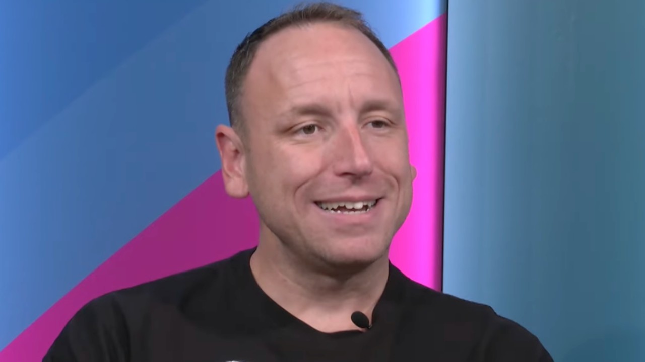 Joey Chestnut during an interview for CBC Sports
