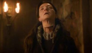Michelle Fairley as Catelyn Stark at The Red Wedding on HBO's Game Of Thrones