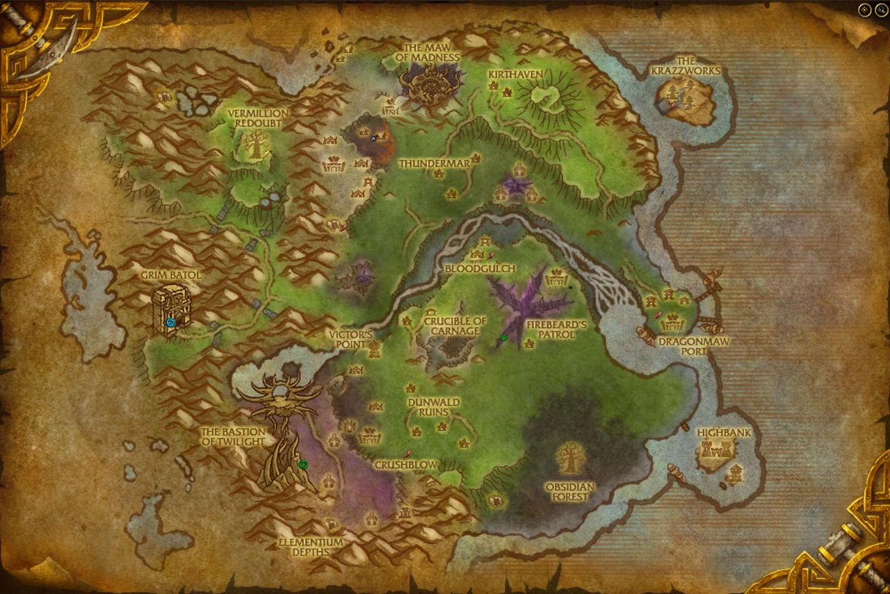 WoW Cataclysm map