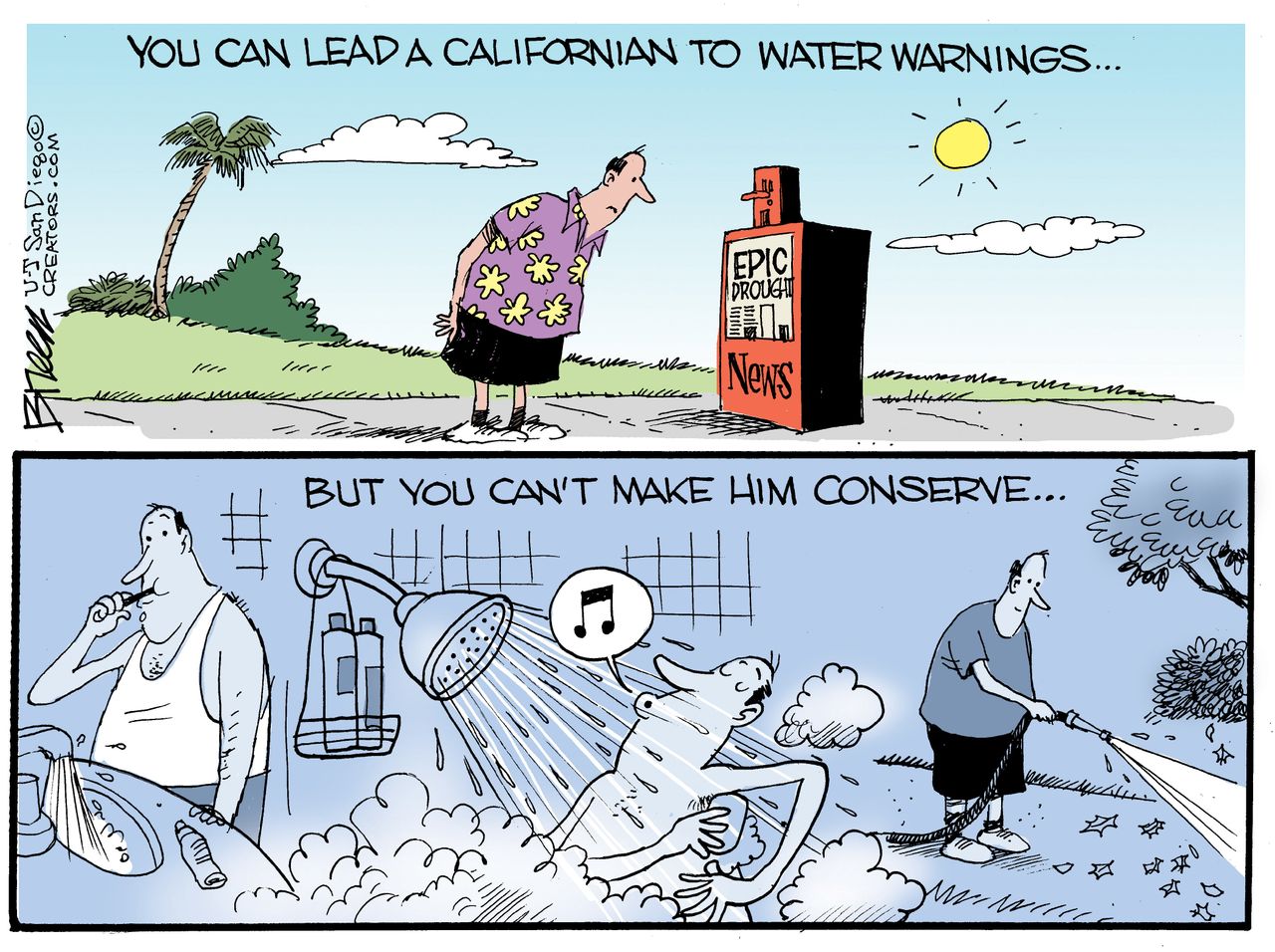 Editorial cartoon U.S. California water environment