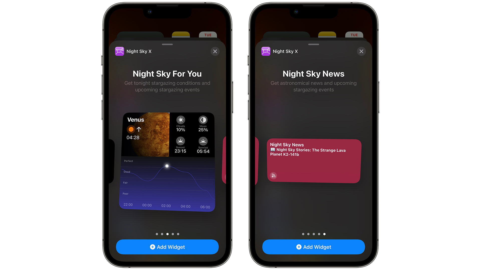 Night Sky iOS Widgets