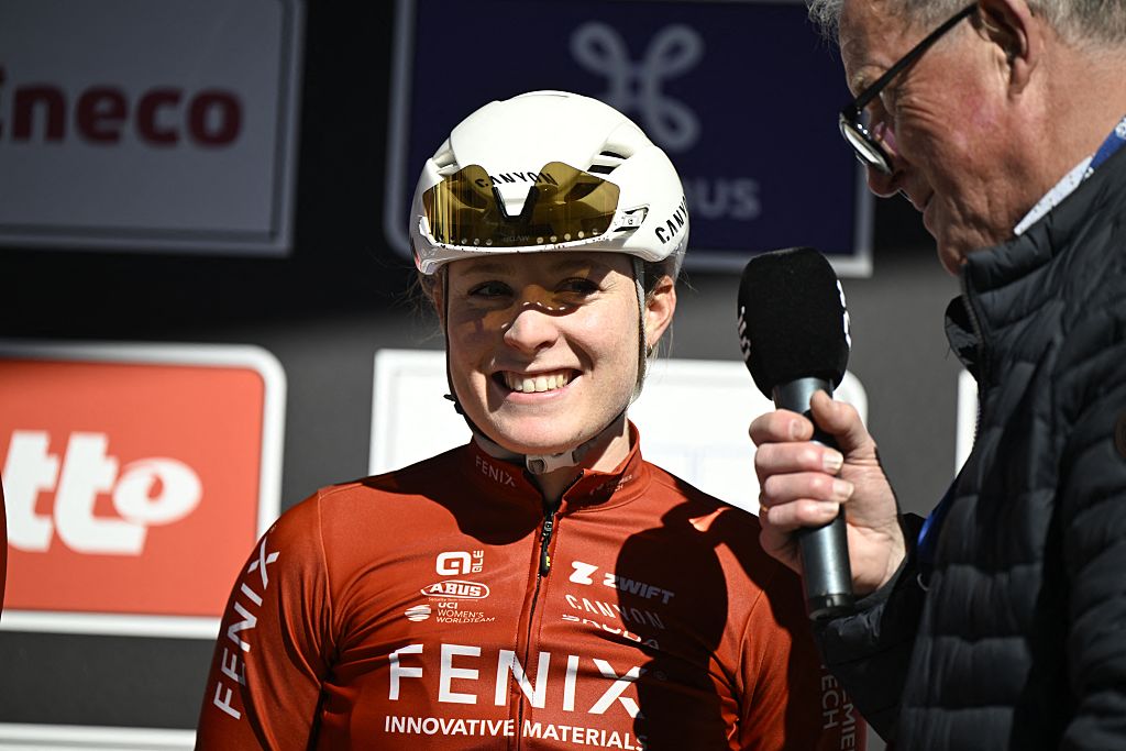 Dutch Charlotte Kool of Fenix-Premier Tech pictured at the start of the women's race of the 'Scheldeprijs' one day cycling event, 130,3km from and to Schoten on Wednesday 08 April 2026.BELGA PHOTO TOM GOYVAERTS (Photo by Tom Goyvaerts / BELGA MAG / Belga / AFP via Getty Images)