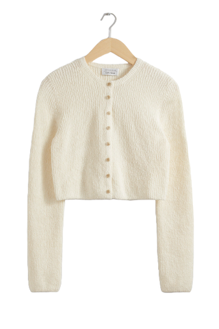 & Other Stories Cropped Rib-Knit Cardigan (Was $99)