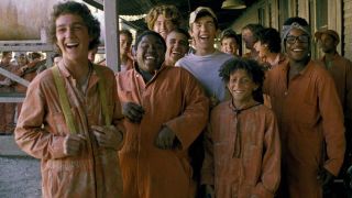 Stanley Yelnats with a group of fellow inmates in Holes.