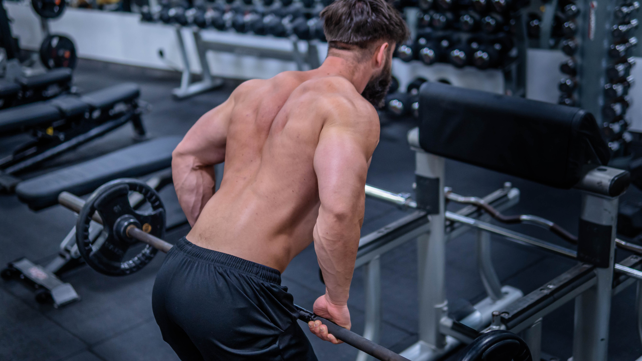 Man doing barbell row