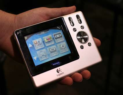 Logitech's upcoming advanced universal remote called the Harmony 1000. The remote control can adjust audio/visual gear along with home lighting.