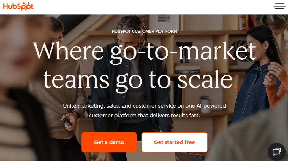 HubSpot website screenshot (March 2026).