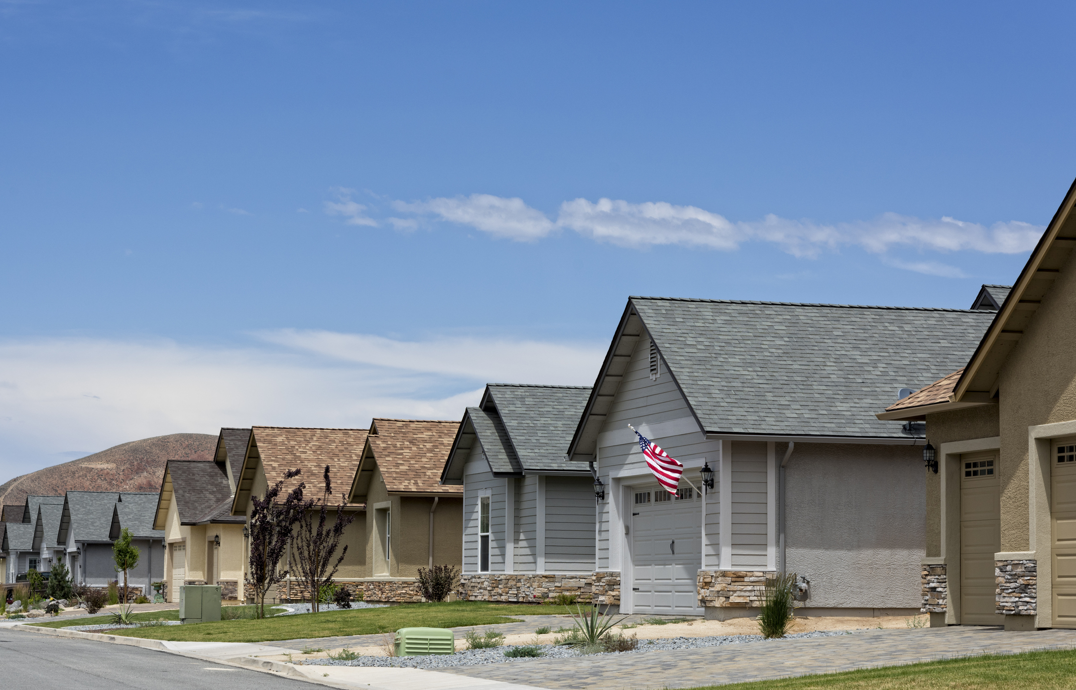 Nevada homes lining a suburban street