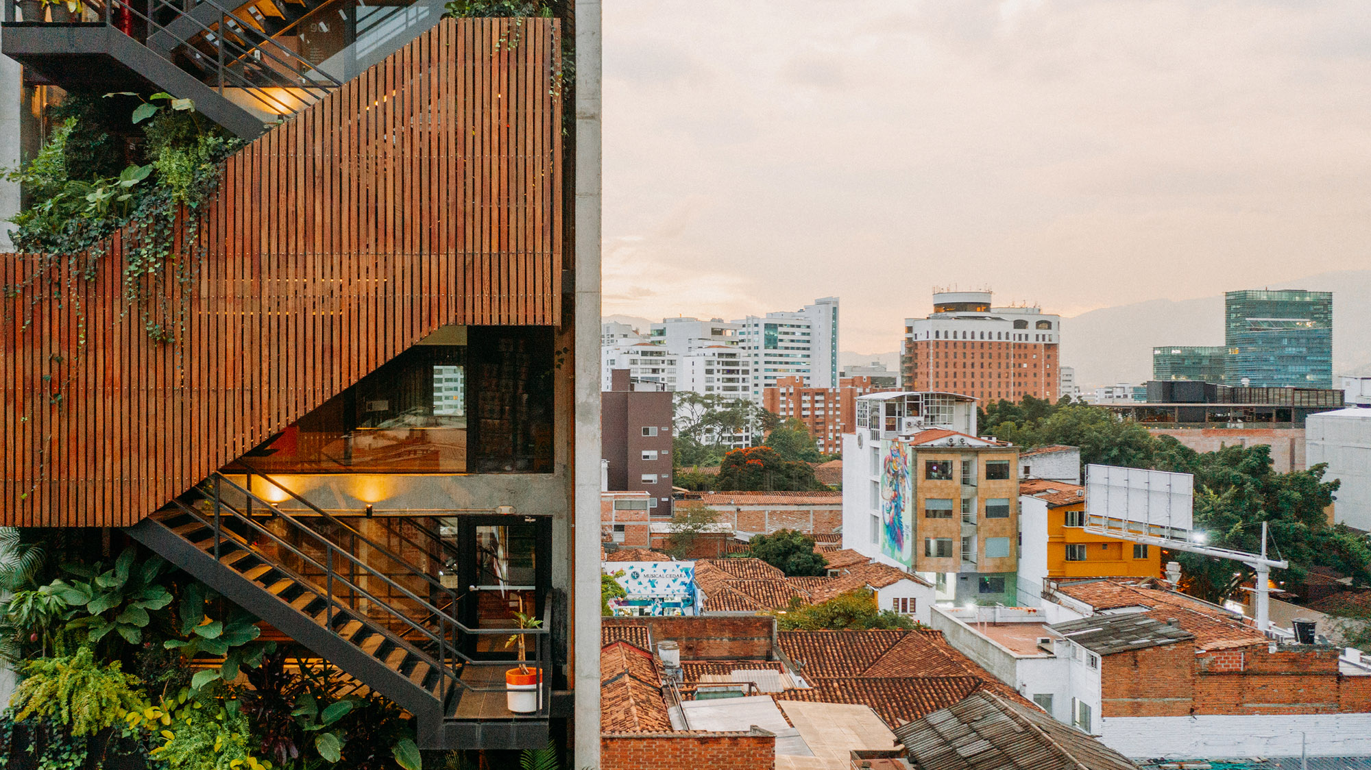 view of Medellin and its new green architecture