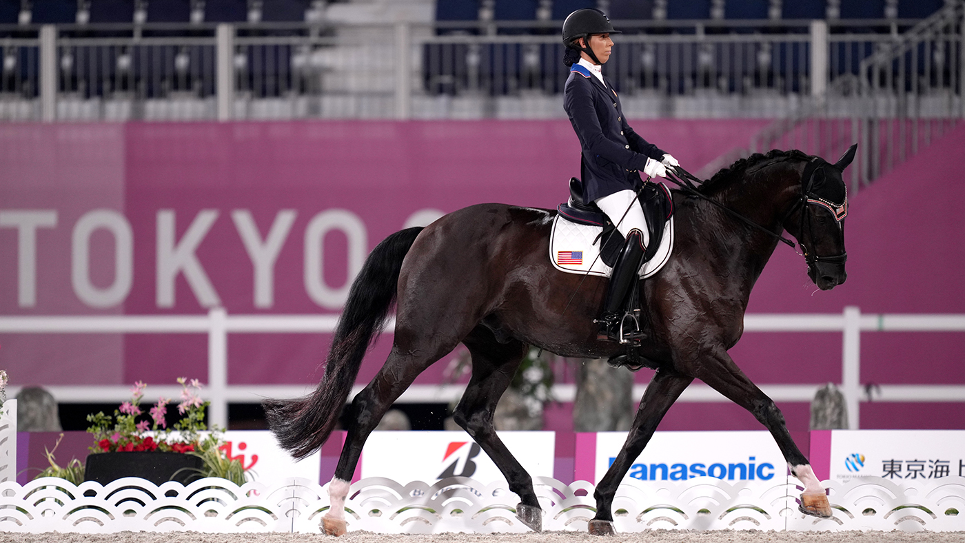 The USA's Solitaer 40 and Kate Shoemaker in the Paralympic dressage in Tokyo