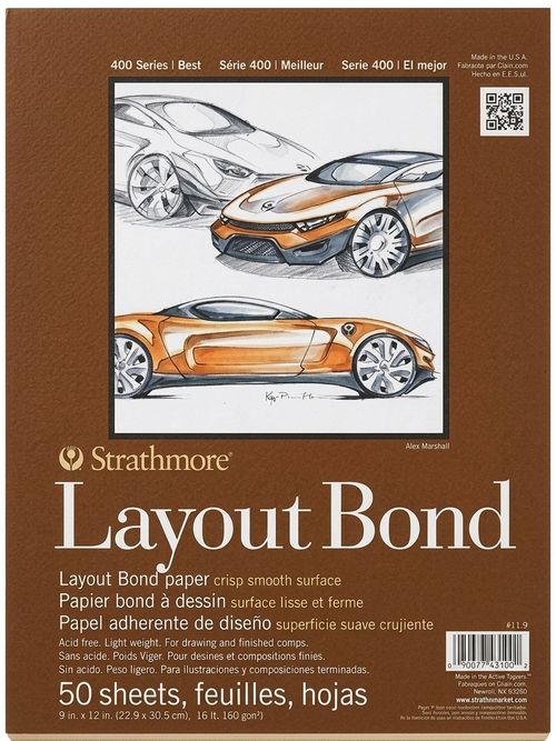 411-11 400 Series Layout Bond Pad, 11"x14", White, 50 Sheets