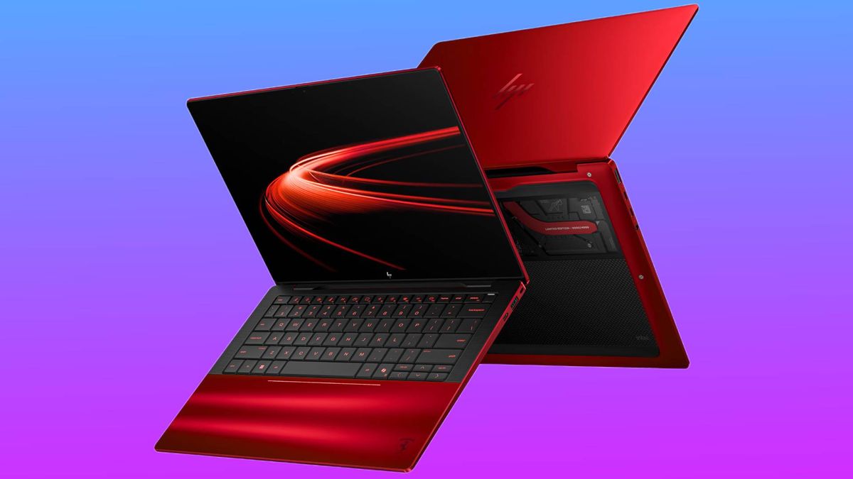 This snazzy red laptop from HP and Ferrari has a Gorilla Glass underside, costs $5,599, and doesn't have a dedicated GPU