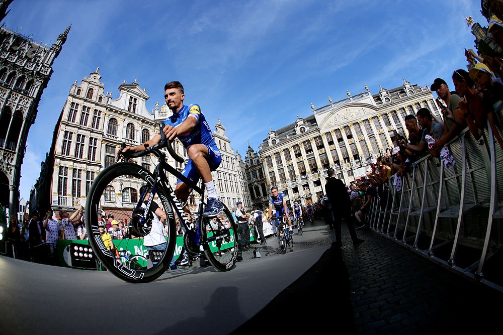 Julian Alaphilippe (Deceuninck-QuickStep) heads to the team presentation at the 2019 Tour de France