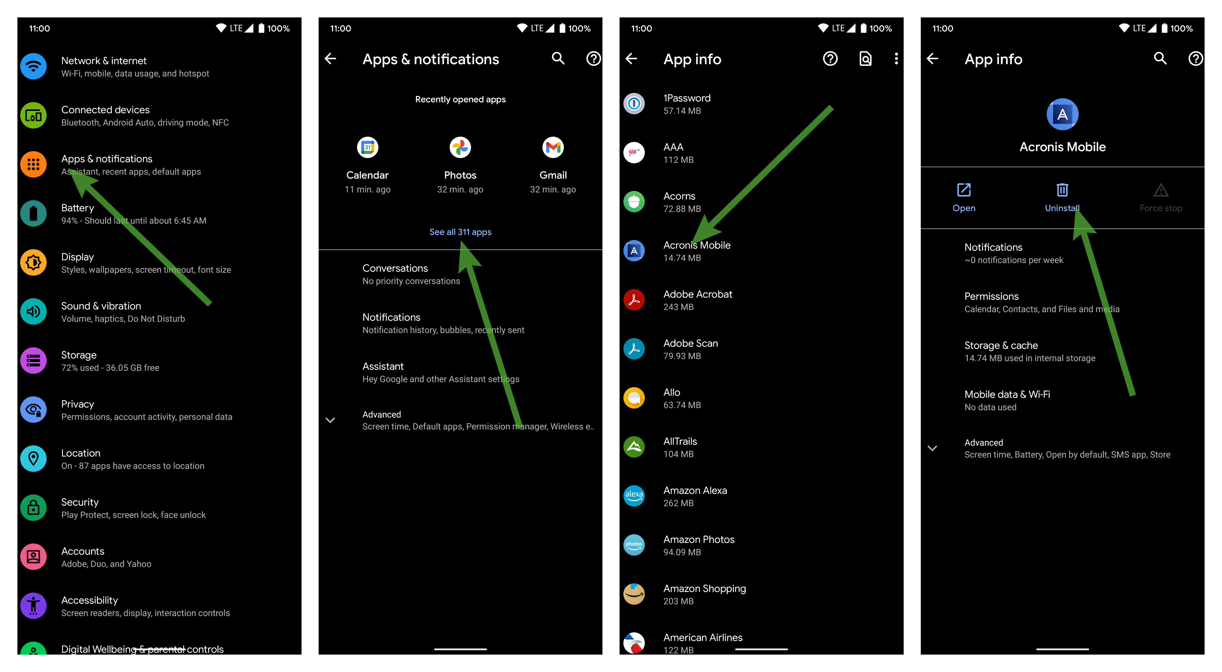 How to delete app on Android - Settings method