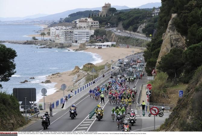 Riders on the road from Calella to Calella