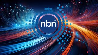 NBN Logo on a conceptual fiber optic cabling background