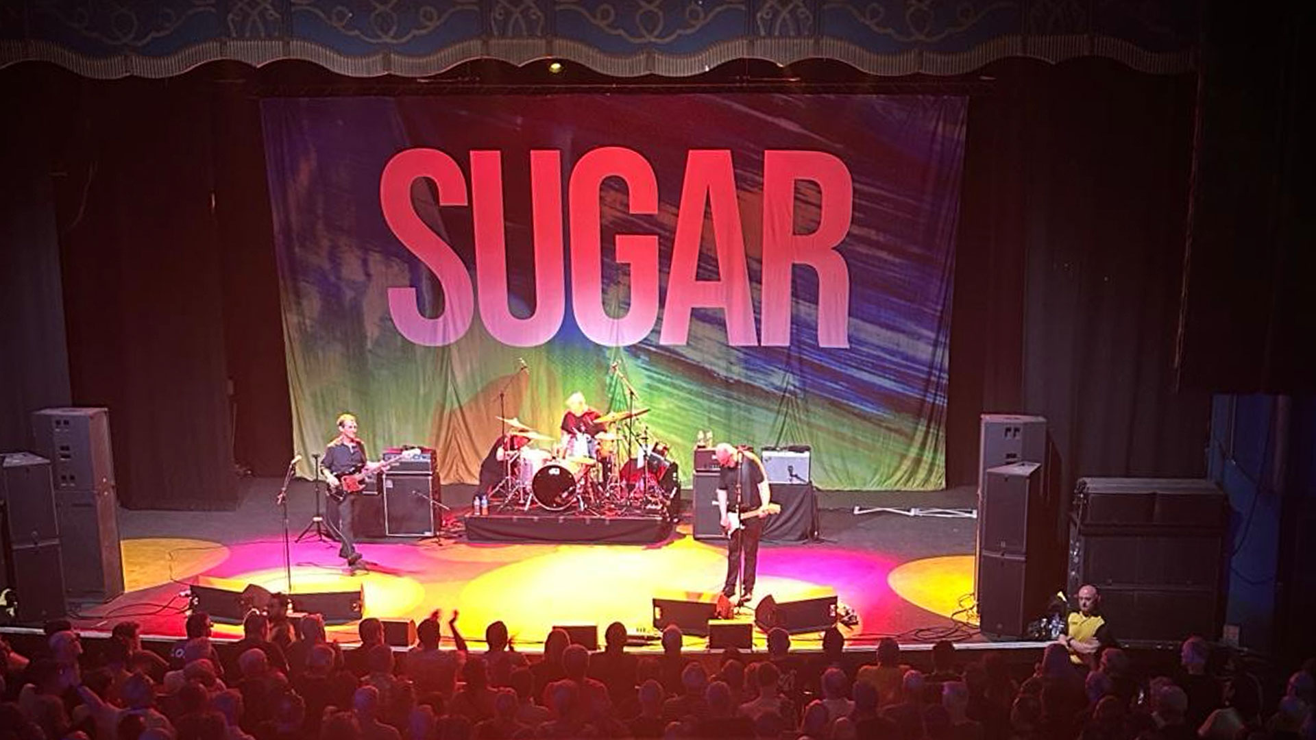 A photo of Sugar performing at London's Kentish Town Forum in May 2026