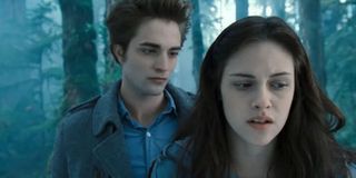 Edward and Bella in the forest in Twilight