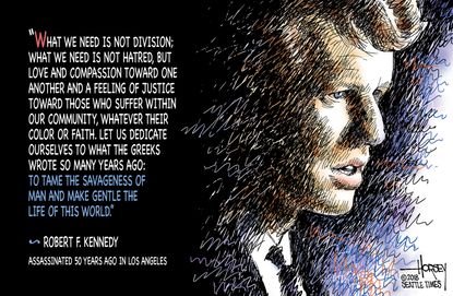 Editorial Cartoon U.S. Robert Kennedy assassination 50th anniversary