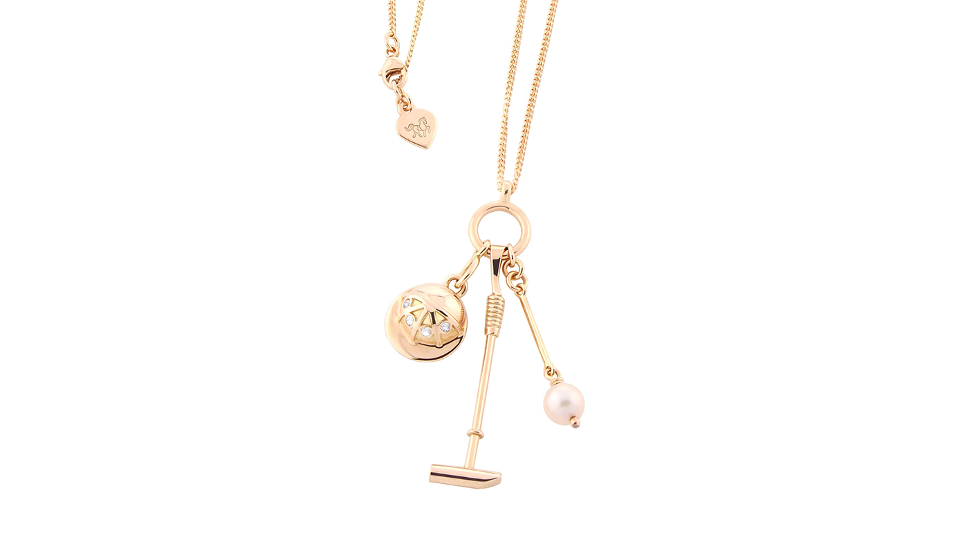 Sylvia Kerr Rose Gold &amp;amp; Diamond Polo Necklace equestrian jewellery