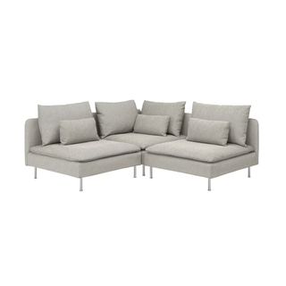 The modular IKEA Soderhamn sofa in beige upholstery