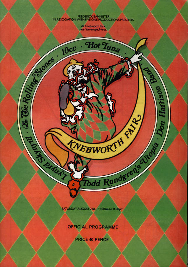 The cover of the official programme for Knebworth Fair, 1976