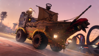 A massive sail ship with wheels in Saints Row