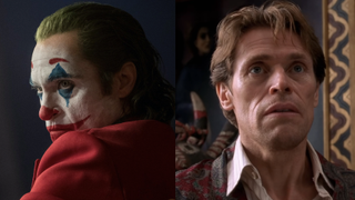 Joaquin Phoenix's Joker and Willem Dafoe's Norman Osbourne side by side 
