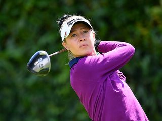 Nelly Korda after hitting a tee shot