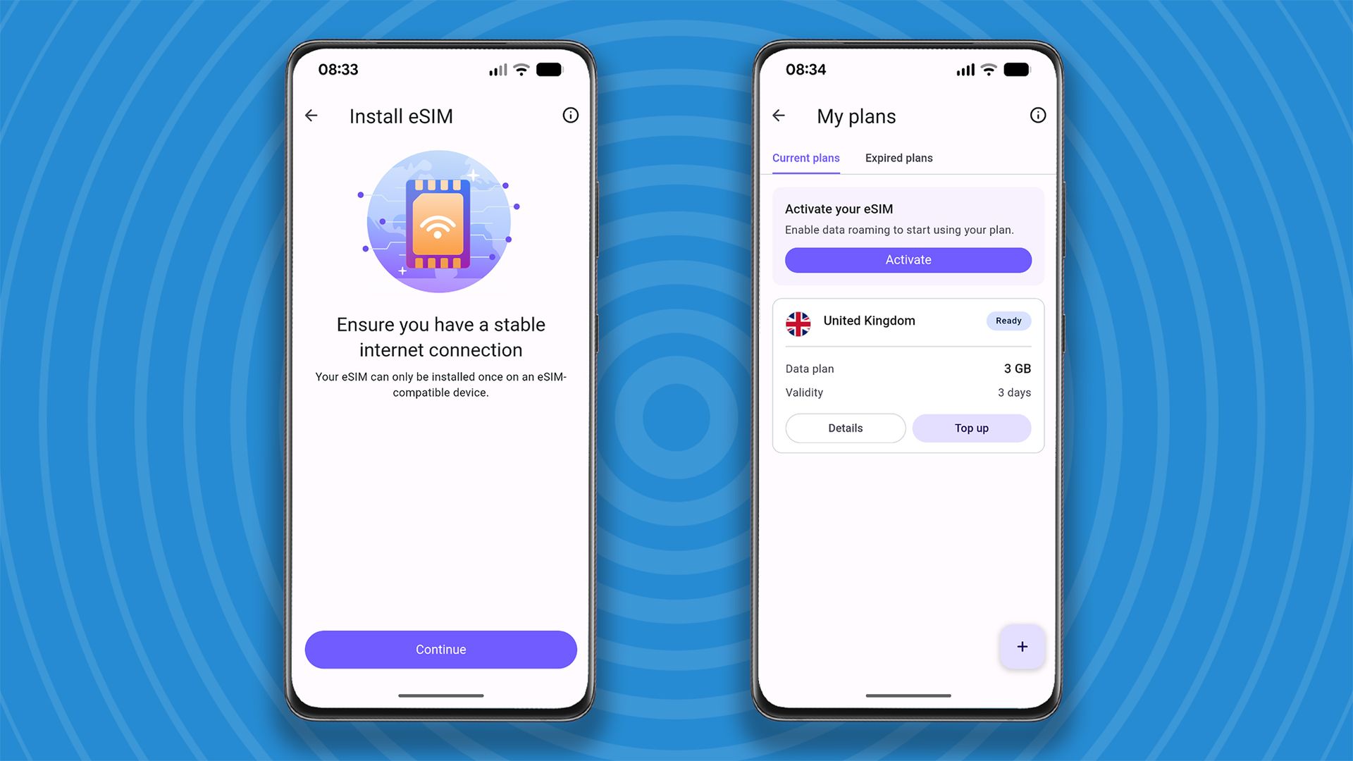 Opera browser eSIM setup