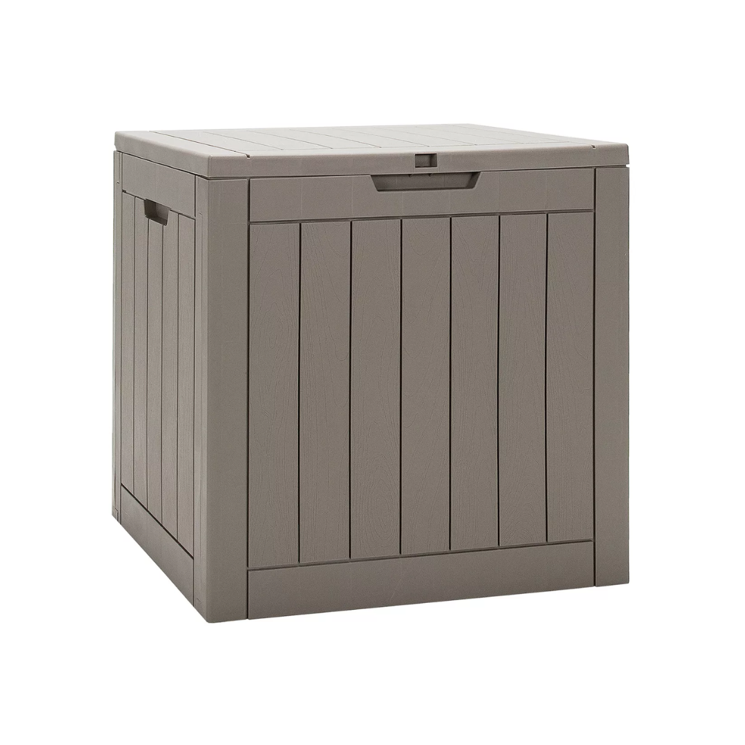 Costway 30 Gallon Deck Box Storage Container Seating Tools Organization Deliveries Brown
