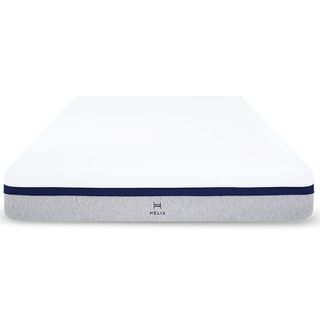 The Helix Midnight mattress for side sleepers with a grey base and white cooling cover