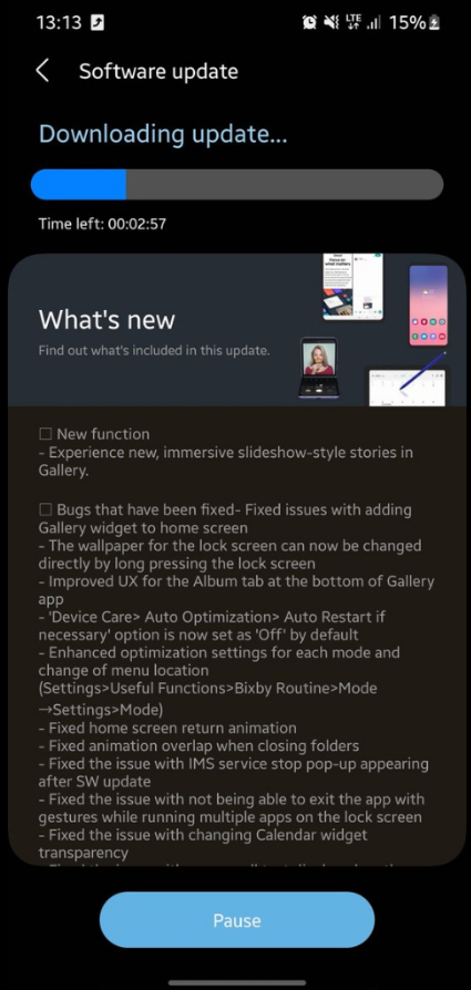 The changelog for the third One UI 5 beta