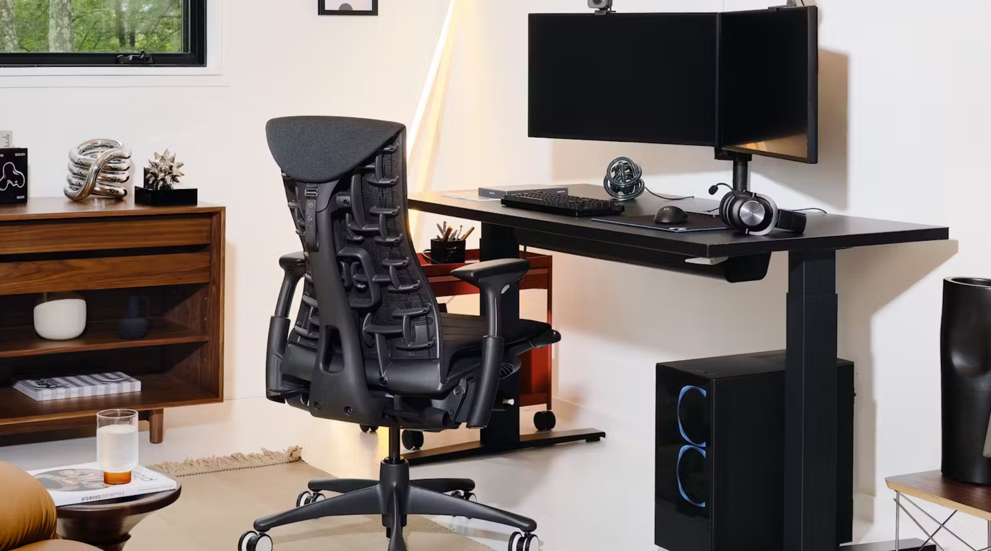 herman miller chair with desk