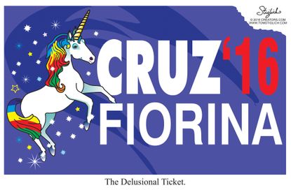 Political cartoon U.S. Cruz Fiorina Ticket 2016