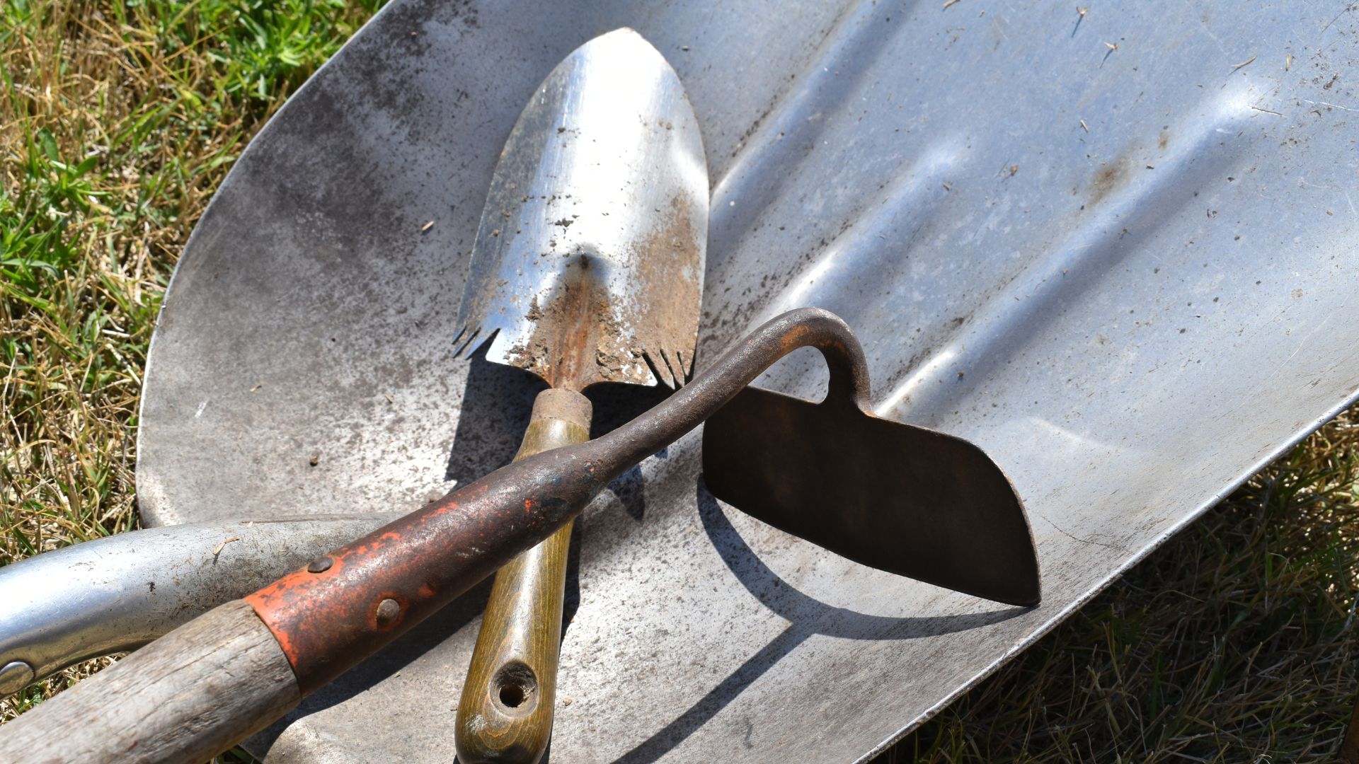picture of dirty garden tools