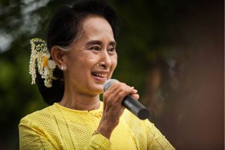 Greatest speeches of all time: Aung San Suu-Kyi giving a speech