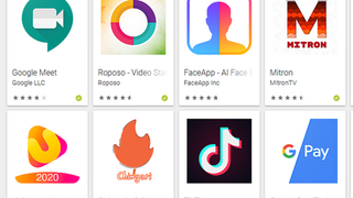 Screen shot of Indian short form video apps in Playstore