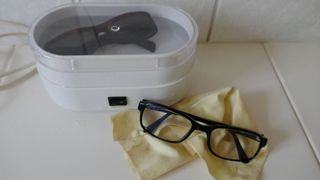 Glasses in an ultrasonic cleaner