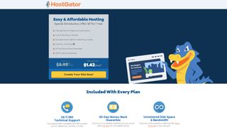 HostGator's homepage