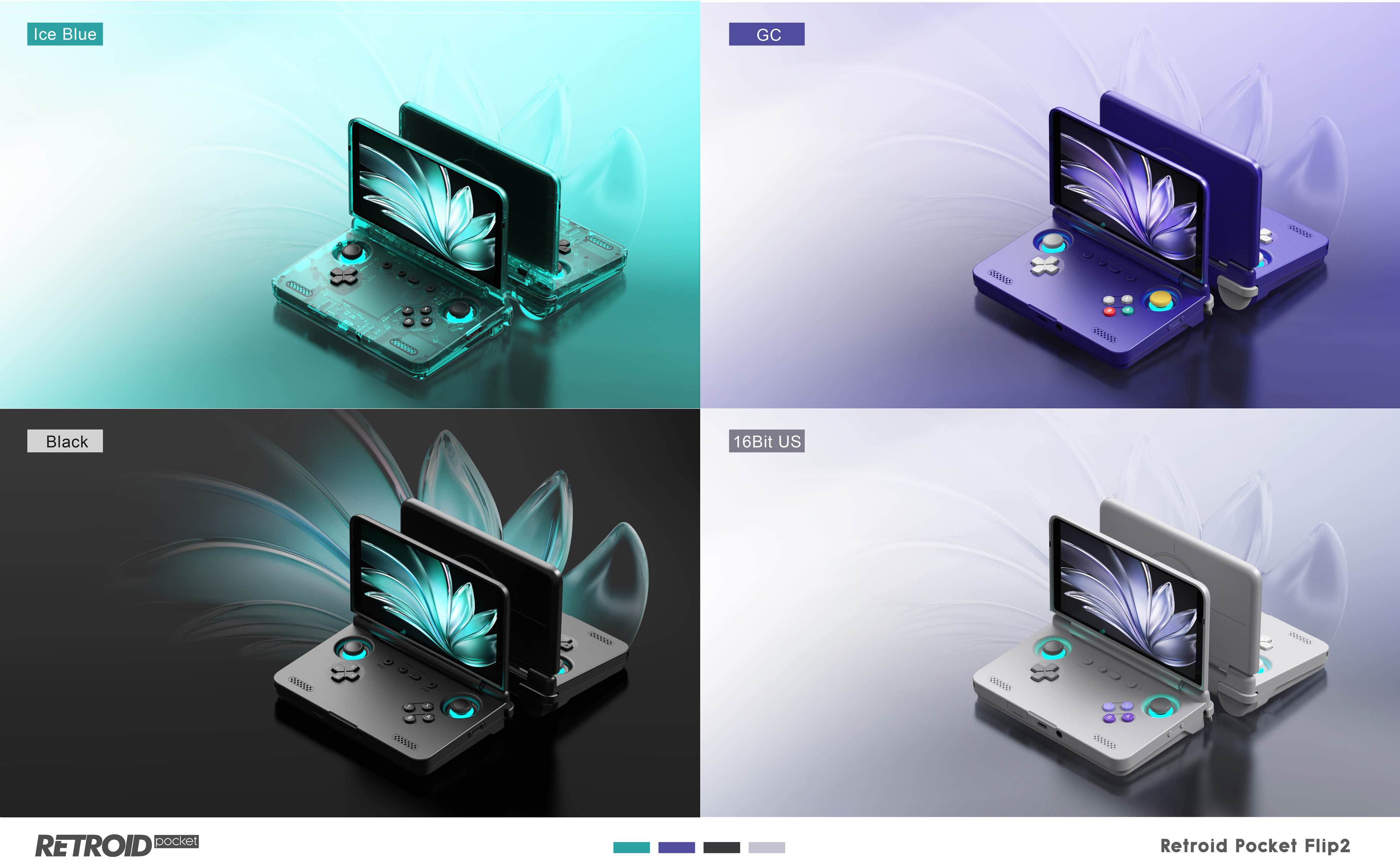 Color options grid for the Retroid Pocket Flip 2