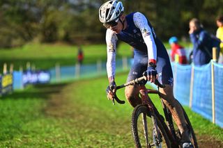 PONTCHATEAU FRANCE NOVEMBER 05 Paul Seixas of France competes during the 21st UEC European Cyclocross Championships 2023 Mens Junior on November 05 2023 in Pontchateau France Photo by Luc ClaessenGetty Images