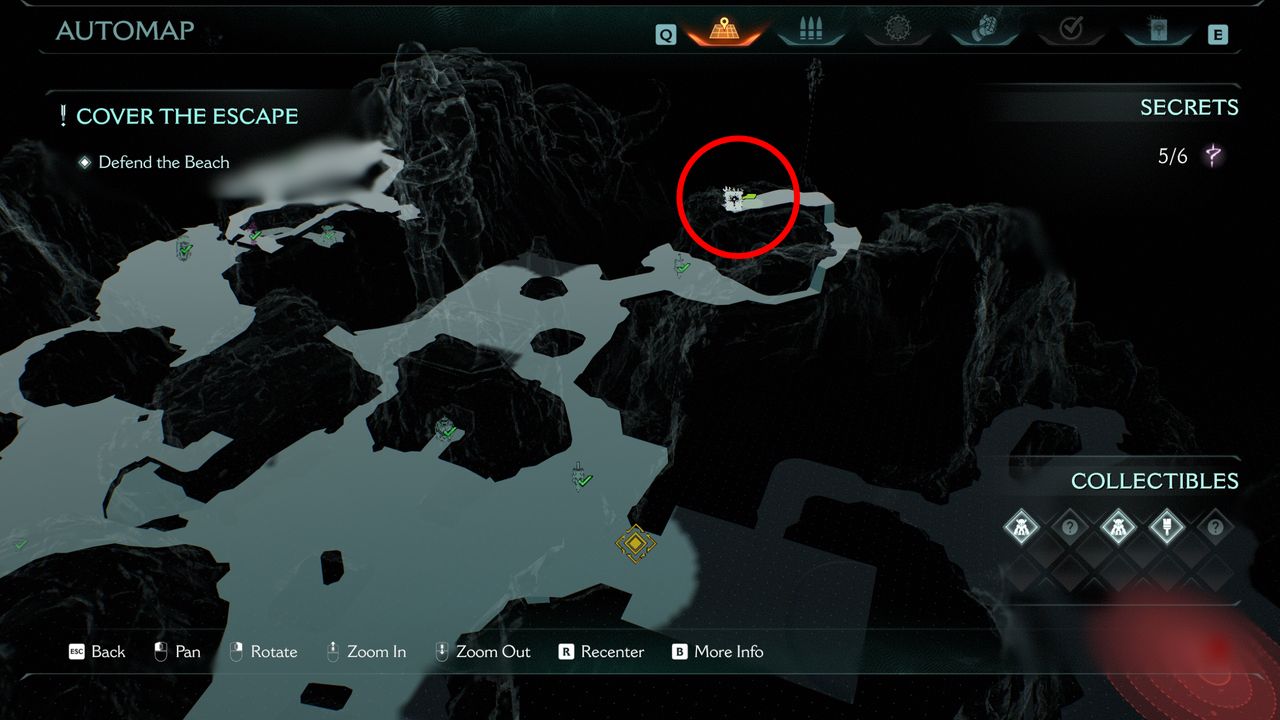 Doom: The Dark Ages Village of Khalim secrets - A map highlighting the location of a codex entry.