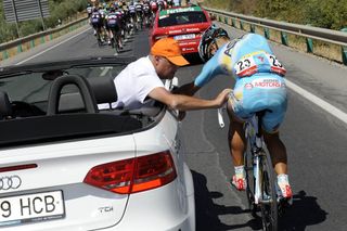Graurdini gets some medical help on stage five of the 2014 Tour of Spain