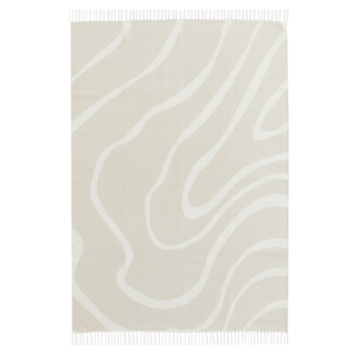 A beige and white abstract line rug