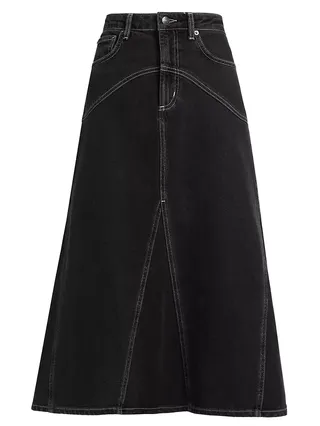 Del Rey Denim A-Line Midi-Skirt